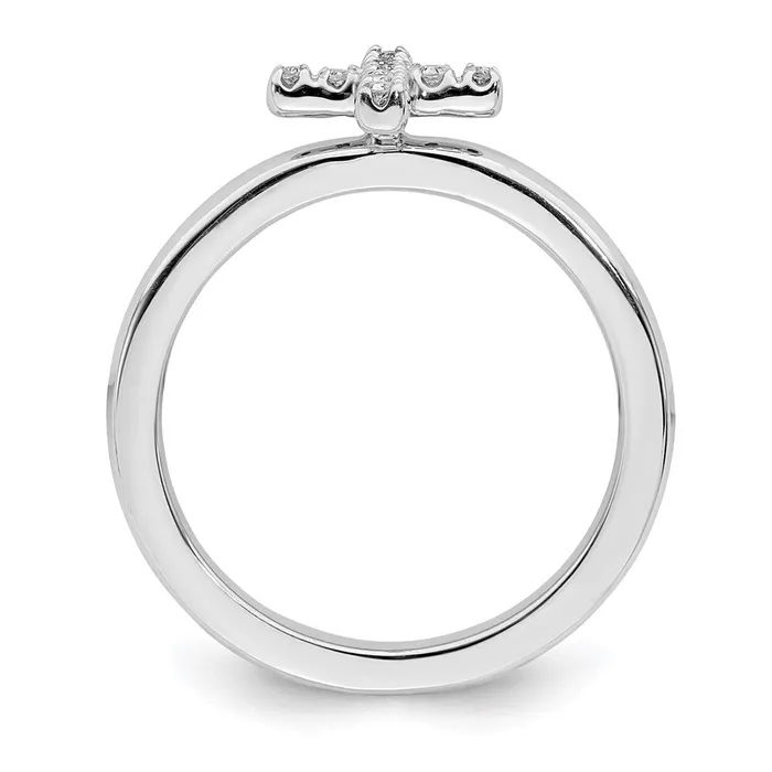 Rings Stackable Expressions Sterling Silver Stackable Expressions Cross Diamond Ring QSK334 Rings Stackable Expressions Sterling Silver Stackable Expressions Cross Diamond Ring QSK334