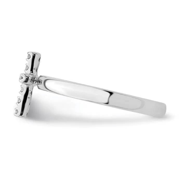 Rings Stackable Expressions Sterling Silver Stackable Expressions Cross Diamond Ring QSK334 Rings Stackable Expressions Sterling Silver Stackable Expressions Cross Diamond Ring QSK334