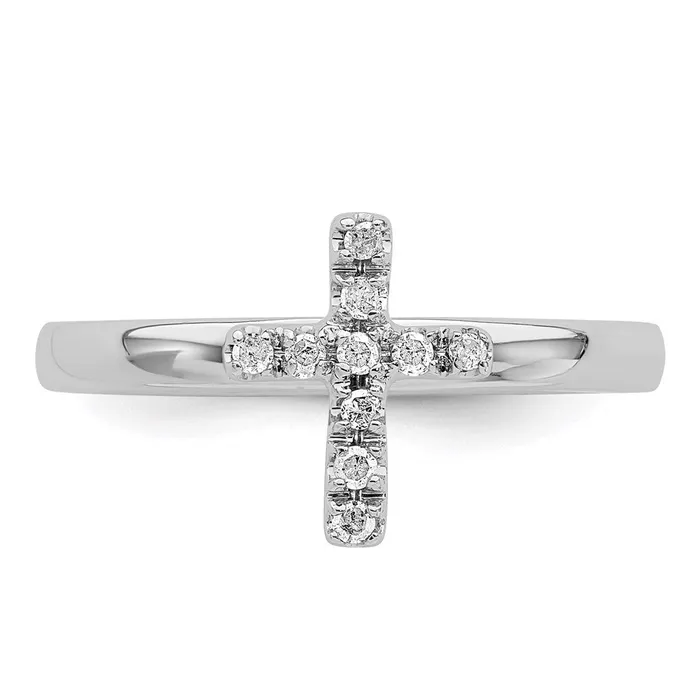 Rings Stackable Expressions Sterling Silver Stackable Expressions Cross Diamond Ring QSK334 Rings Stackable Expressions Sterling Silver Stackable Expressions Cross Diamond Ring QSK334