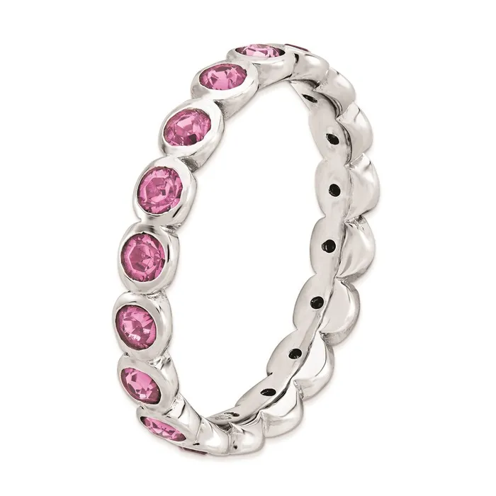 Rings Stackable Expressions Sterling Silver Stackable Expressions October Swarovski Ring QSK982 Rings Stackable Expressions Sterling Silver Stackable Expressions October Swarovski Ring QSK982
