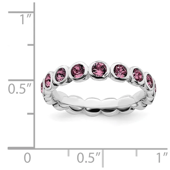 Rings Stackable Expressions Sterling Silver Stackable Expressions October Swarovski Ring QSK982 Rings Stackable Expressions Sterling Silver Stackable Expressions October Swarovski Ring QSK982