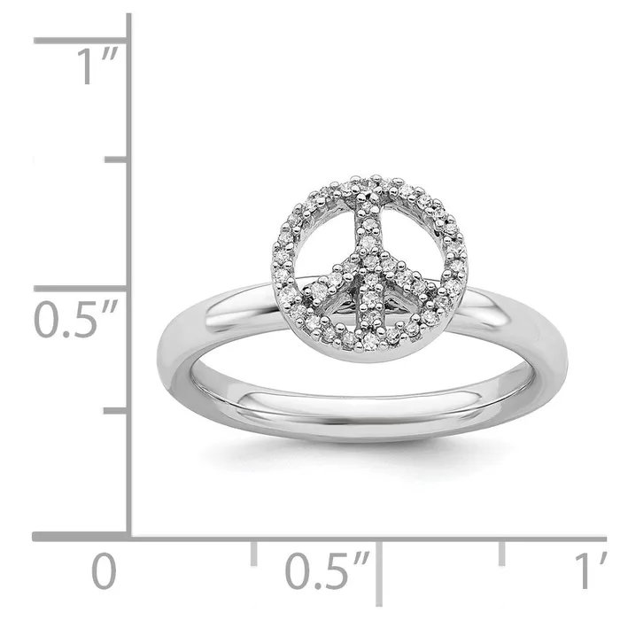 Rings Stackable Expressions Sterling Silver Stackable Expressions Peace Symbol Diamond Ring QSK335 Rings Stackable Expressions Sterling Silver Stackable Expressions Peace Symbol Diamond Ring QSK335