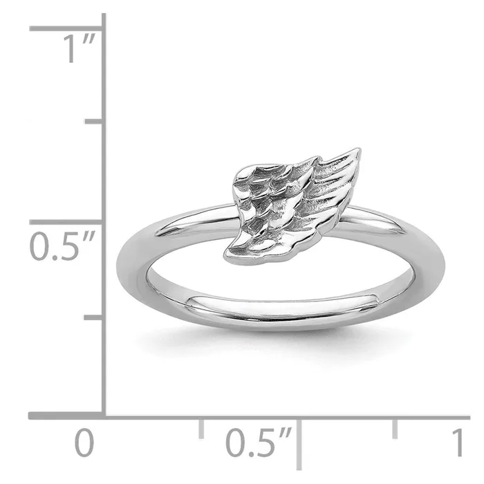 Rings Stackable Expressions Sterling Silver Stackable Expressions Rhodium Angel Wing Ring QSK1986 Rings Stackable Expressions Sterling Silver Stackable Expressions Rhodium Angel Wing Ring QSK1986