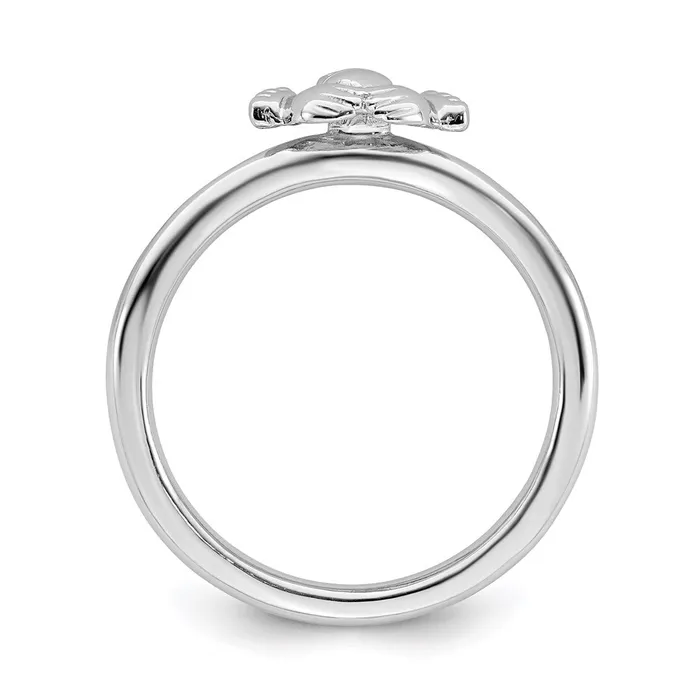 Rings Stackable Expressions Sterling Silver Stackable Expressions Rhodium Claddagh Ring QSK1946 Rings Stackable Expressions Sterling Silver Stackable Expressions Rhodium Claddagh Ring QSK1946