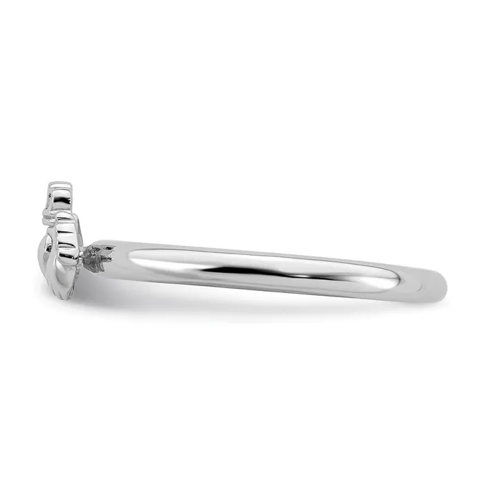Rings Stackable Expressions Sterling Silver Stackable Expressions Rhodium Claddagh Ring QSK1946 Rings Stackable Expressions Sterling Silver Stackable Expressions Rhodium Claddagh Ring QSK1946