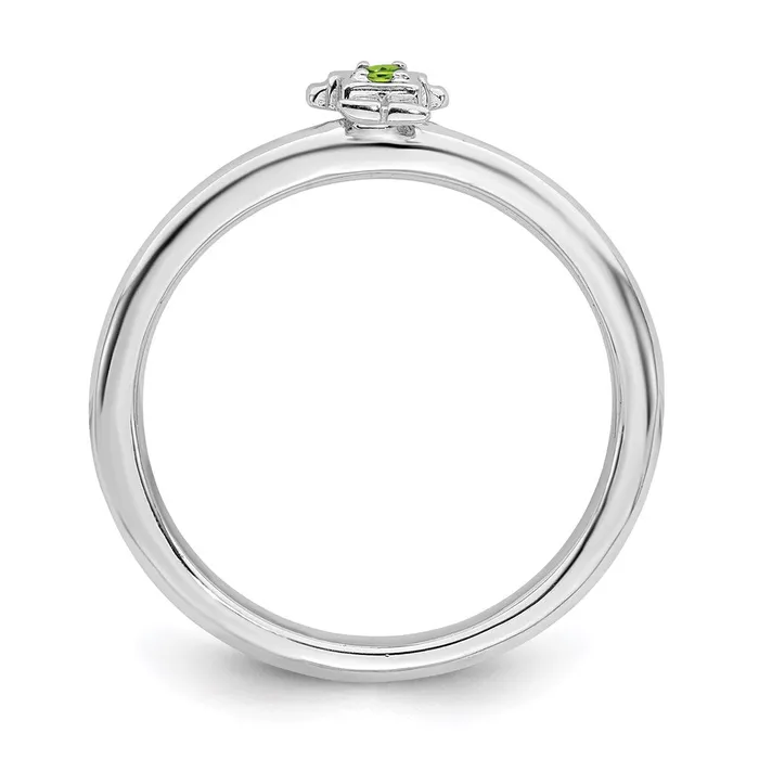 Rings Stackable Expressions Sterling Silver Stackable Expressions Rhodium Peridot Boy Ring QSK1918 Rings Stackable Expressions Sterling Silver Stackable Expressions Rhodium Peridot Boy Ring QSK1918