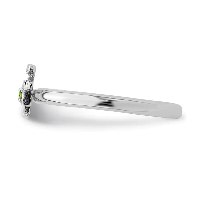 Rings Stackable Expressions Sterling Silver Stackable Expressions Rhodium Peridot Boy Ring QSK1918 Rings Stackable Expressions Sterling Silver Stackable Expressions Rhodium Peridot Boy Ring QSK1918
