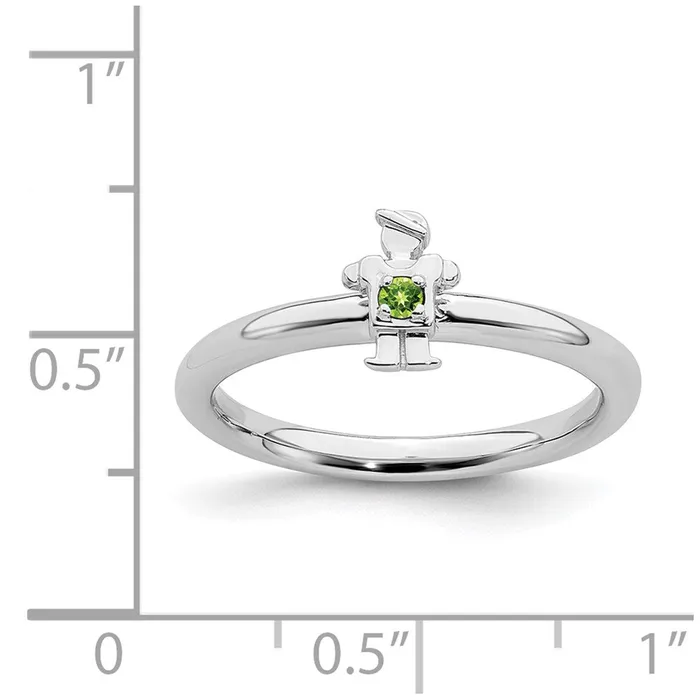 Rings Stackable Expressions Sterling Silver Stackable Expressions Rhodium Peridot Boy Ring QSK1918 Rings Stackable Expressions Sterling Silver Stackable Expressions Rhodium Peridot Boy Ring QSK1918
