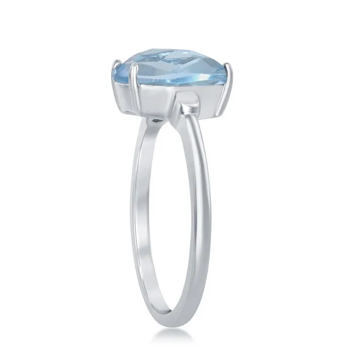 Rings Sterling Silver FourProng Checkered 385cttw Blue Topaz Ring W2147 Classic Rings Sterling Silver FourProng Checkered 385cttw Blue Topaz Ring W2147 Classic