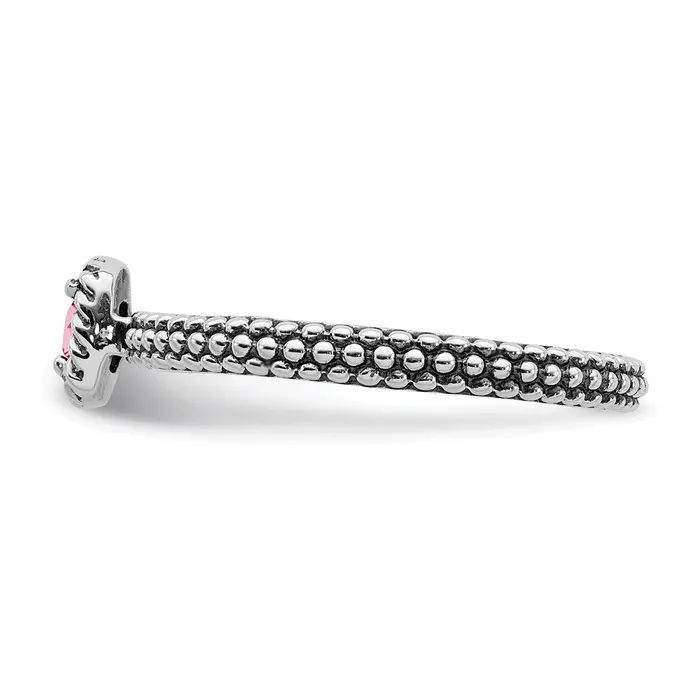 Rings Sterling Silver Stackable Expressions Checkercut Pink Tourmaline Ring QSK823 Stackable Expressions Rings Sterling Silver Stackable Expressions Checkercut Pink Tourmaline Ring QSK823 Stackable Expressions