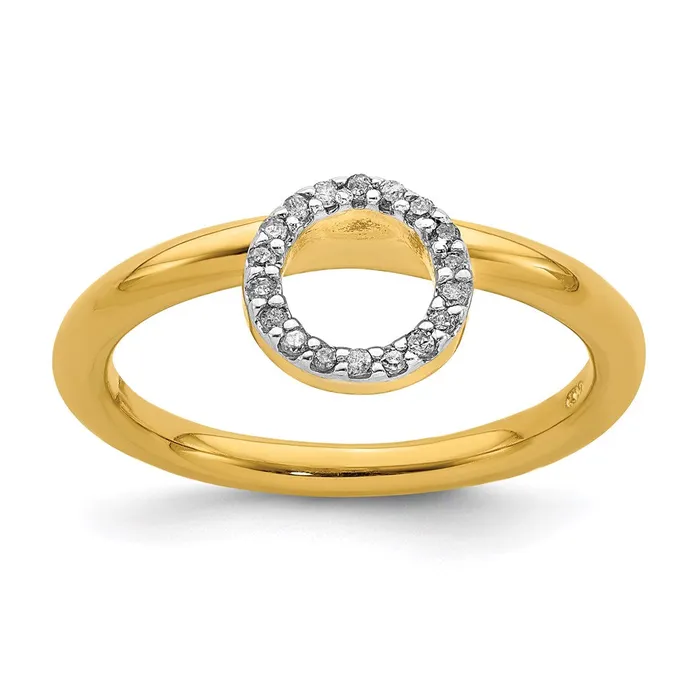 Rings Sterling Silver Stackable Expressions Yellowplated Lg Halo Dia Ring QSK1995 Stackable Expressions Rings Sterling Silver Stackable Expressions Yellowplated Lg Halo Dia Ring QSK1995 Stackable Expressions