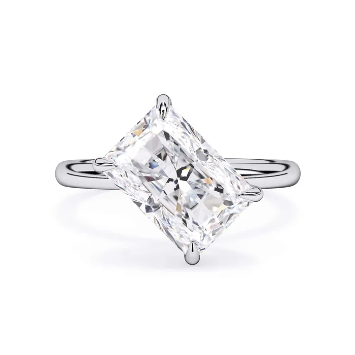 Rings Tilted Head Solitaire Engagement Ring deBebians