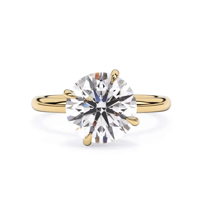 Rings Tilted Head Solitaire Engagement Ring deBebians