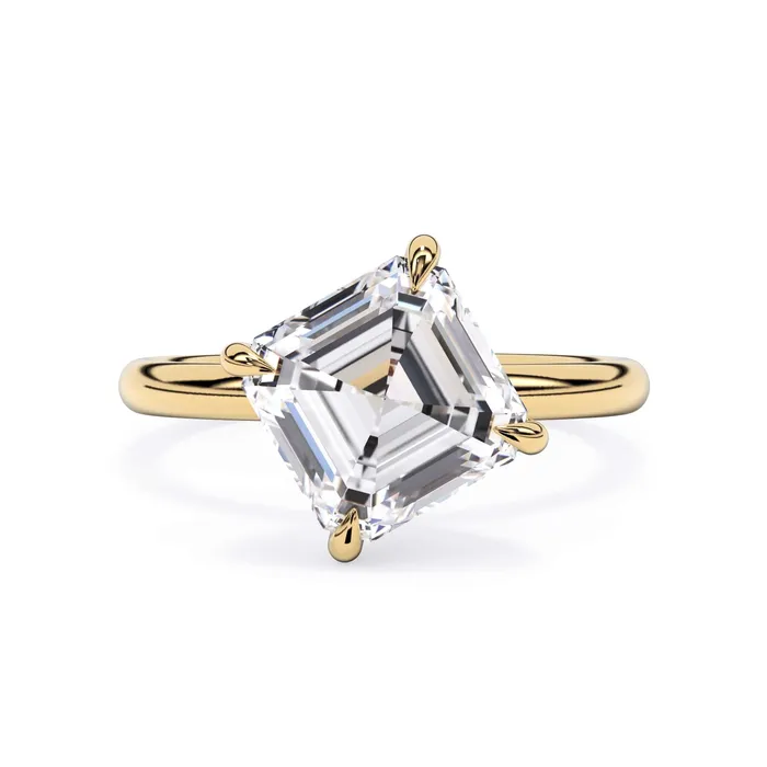 Rings Tilted Head Solitaire Engagement Ring deBebians
