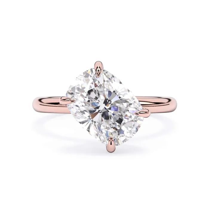 Rings Tilted Head Solitaire Engagement Ring deBebians