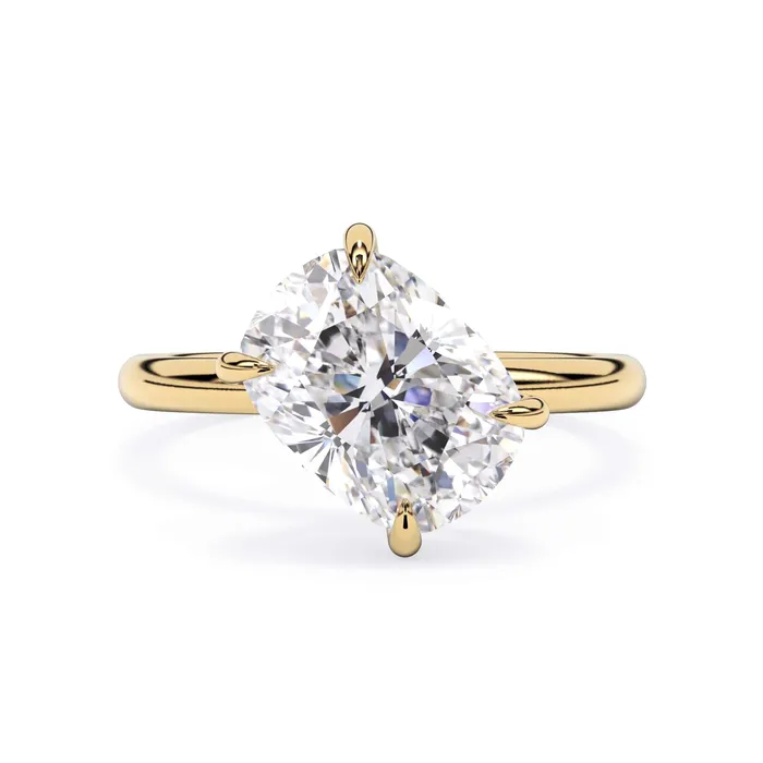 Rings Tilted Head Solitaire Engagement Ring deBebians