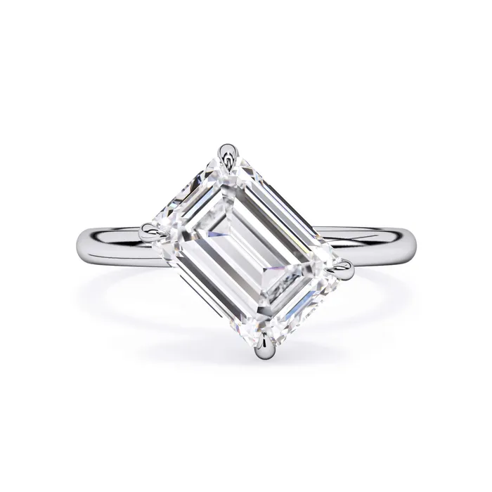Rings Tilted Head Solitaire Engagement Ring deBebians