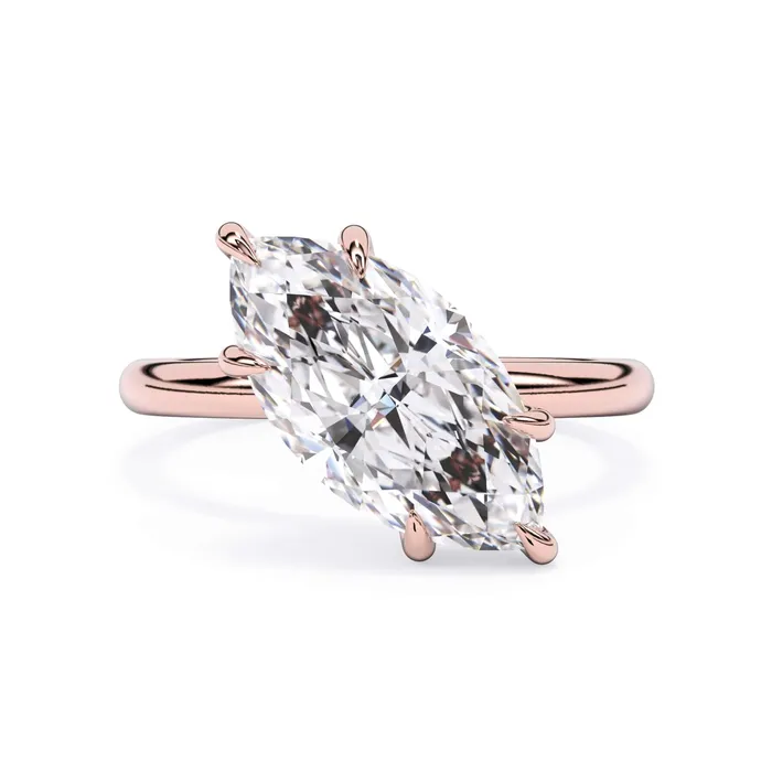 Rings Tilted Head Solitaire Engagement Ring deBebians