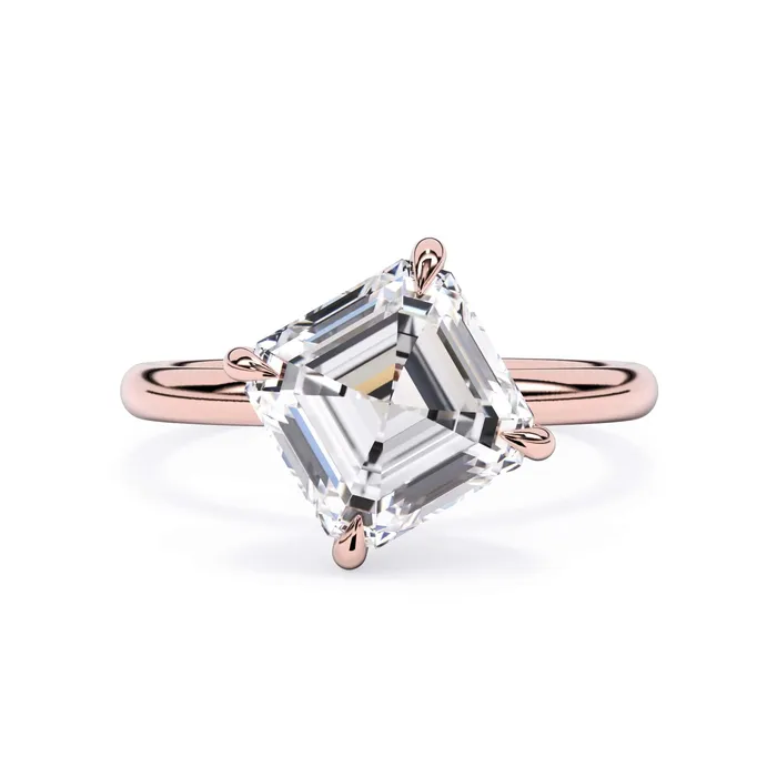 Rings Tilted Head Solitaire Engagement Ring deBebians