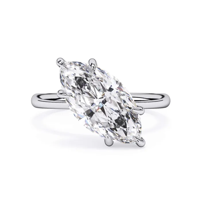 Rings Tilted Head Solitaire Engagement Ring deBebians