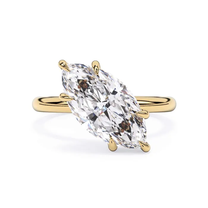 Rings Tilted Head Solitaire Engagement Ring deBebians