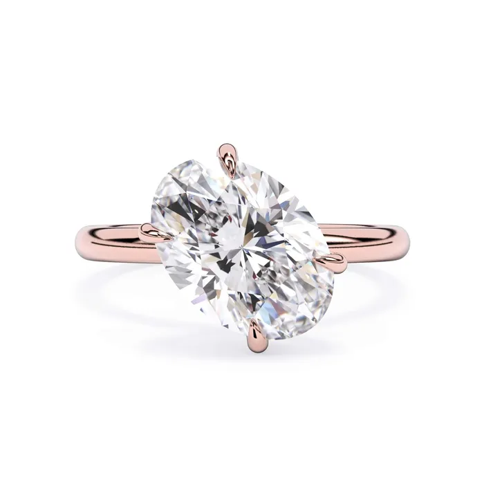 Rings Tilted Head Solitaire Engagement Ring deBebians