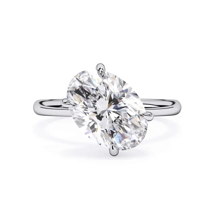 Rings Tilted Head Solitaire Engagement Ring deBebians