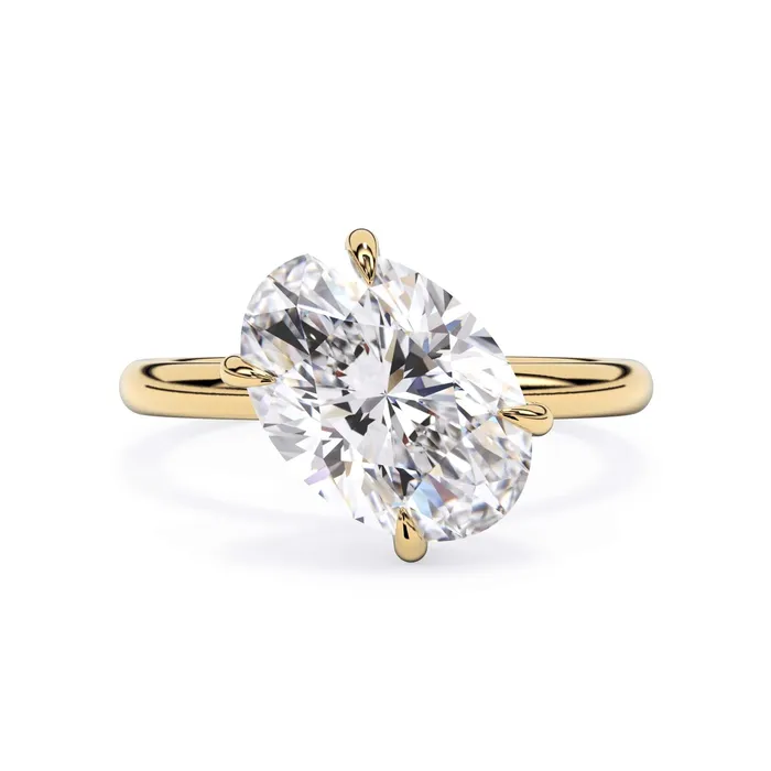 Rings Tilted Head Solitaire Engagement Ring deBebians