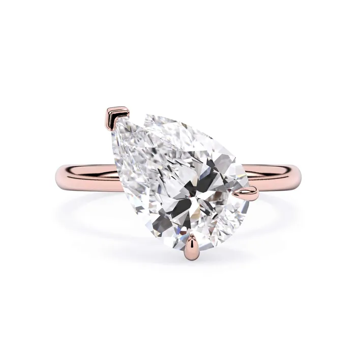 Rings Tilted Head Solitaire Engagement Ring deBebians