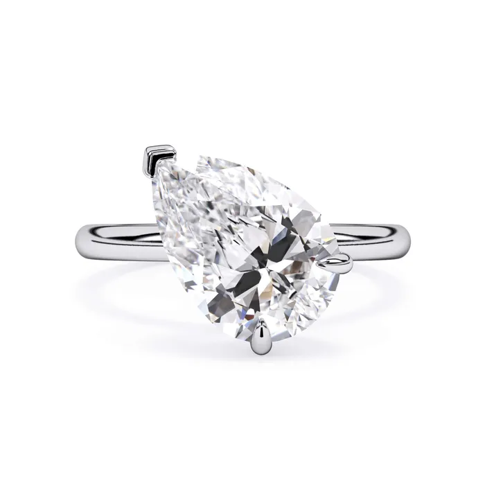 Rings Tilted Head Solitaire Engagement Ring deBebians