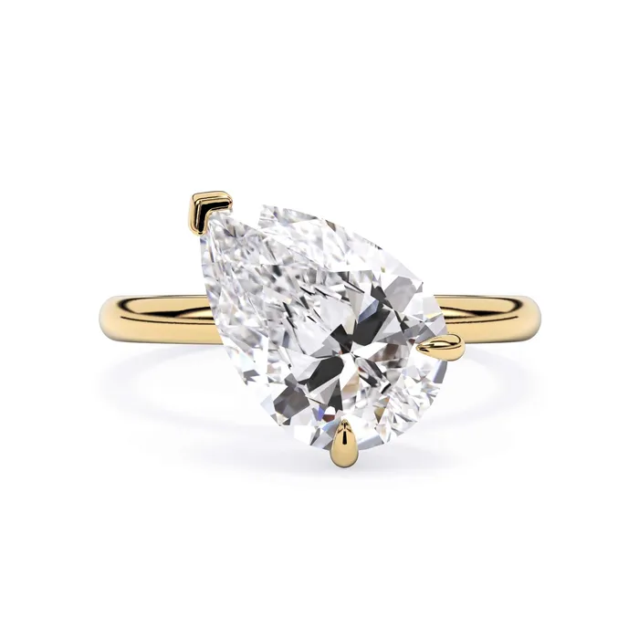 Rings Tilted Head Solitaire Engagement Ring deBebians