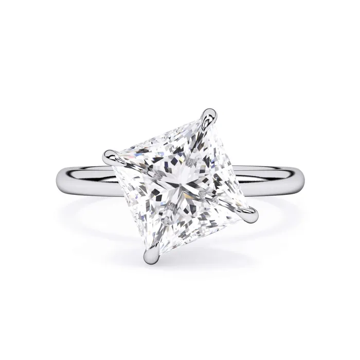 Rings Tilted Head Solitaire Engagement Ring deBebians