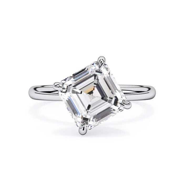 Rings Tilted Head Solitaire Engagement Ring deBebians