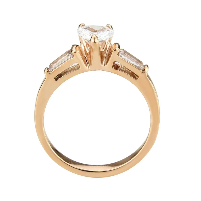 Rings TK3829 IP Rose GoldIon Plating Stainless Steel Ring with AAA Grade CZ in Clear Alamode Rings TK3829 IP Rose GoldIon Plating Stainless Steel Ring with AAA Grade CZ in Clear Alamode