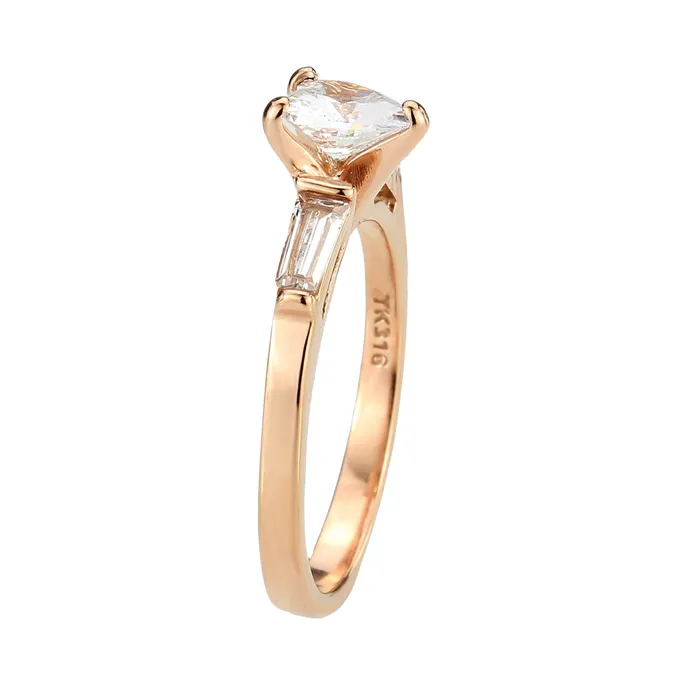 Rings TK3829 IP Rose GoldIon Plating Stainless Steel Ring with AAA Grade CZ in Clear Alamode Rings TK3829 IP Rose GoldIon Plating Stainless Steel Ring with AAA Grade CZ in Clear Alamode