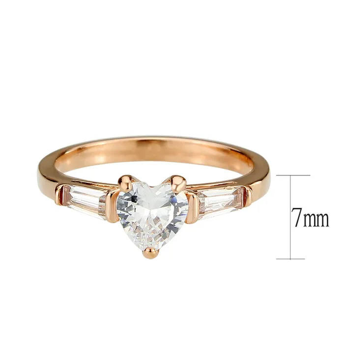 Rings TK3829 IP Rose GoldIon Plating Stainless Steel Ring with AAA Grade CZ in Clear Alamode Rings TK3829 IP Rose GoldIon Plating Stainless Steel Ring with AAA Grade CZ in Clear Alamode