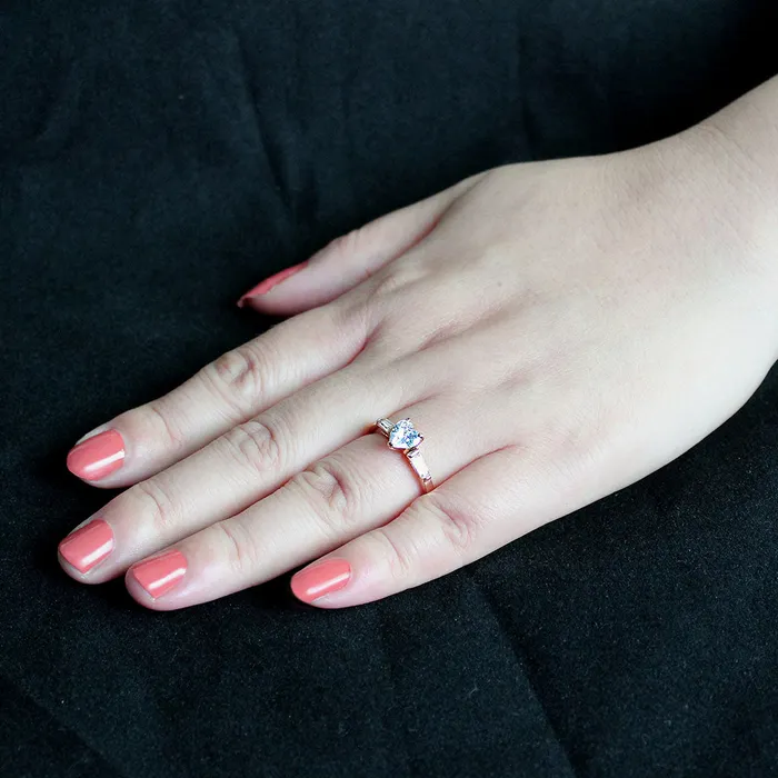 Rings TK3829 IP Rose GoldIon Plating Stainless Steel Ring with AAA Grade CZ in Clear Alamode Rings TK3829 IP Rose GoldIon Plating Stainless Steel Ring with AAA Grade CZ in Clear Alamode
