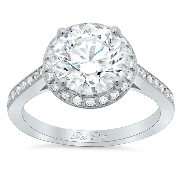 Round Engagement Ring with Halo deBebians Rings