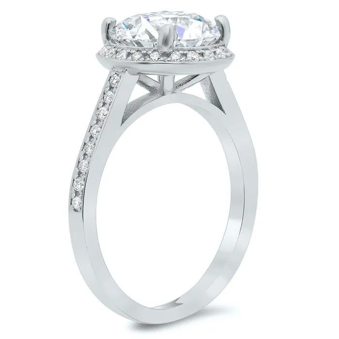 Round Engagement Ring with Halo deBebians Rings