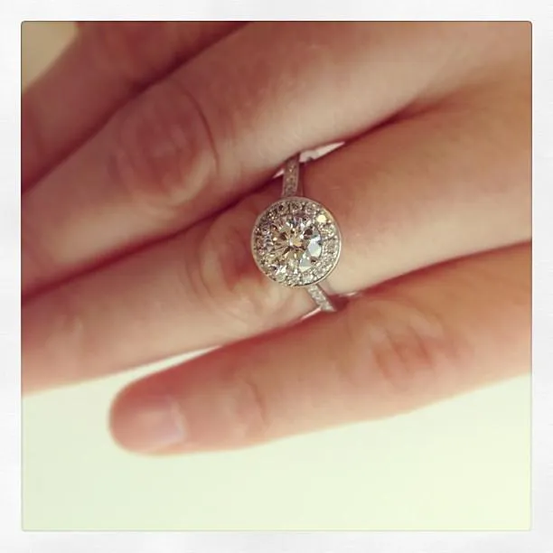 Round Engagement Ring with Halo deBebians Rings
