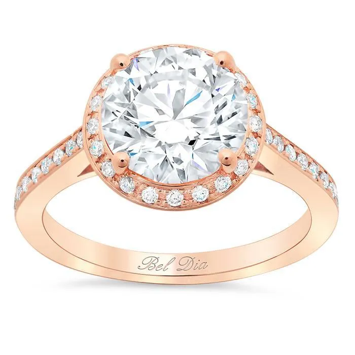 Round Engagement Ring with Halo deBebians Rings