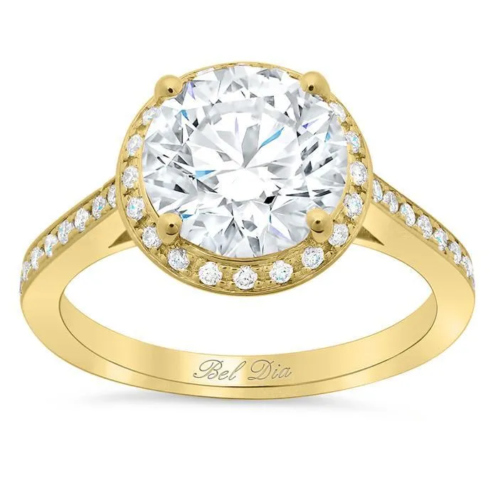 Round Engagement Ring with Halo deBebians Rings