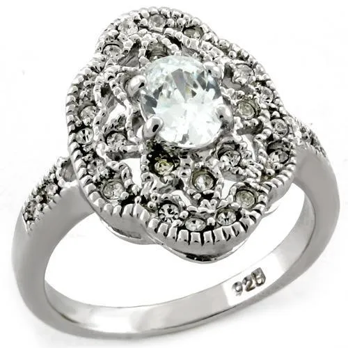 S03818 Rhodium 925 Sterling Silver Ring with AAA Grade CZ in Clear Alamode Rings S03818 Rhodium 925 Sterling Silver Ring with AAA Grade CZ in Clear Alamode Rings