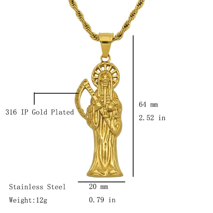 Santa Muerte Necklace VVS Jewelry Necklaces