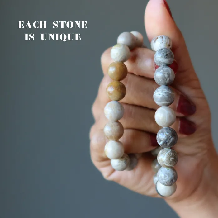 Satin Crystals Bracelets Fossil Coral Bracelet Deep Sea Vibration Stones