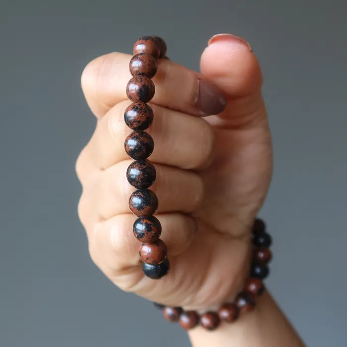 Satin Crystals Bracelets Mahogany Obsidian Bracelet Elegant Manifestation