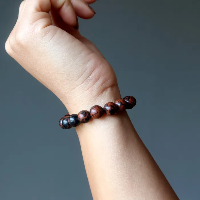 Satin Crystals Bracelets Mahogany Obsidian Bracelet Elegant Manifestation