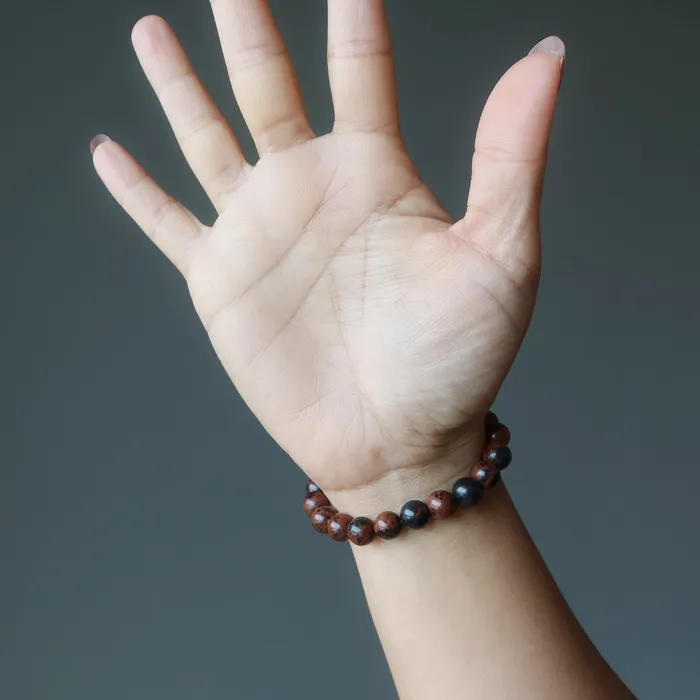 Satin Crystals Bracelets Mahogany Obsidian Bracelet Elegant Manifestation