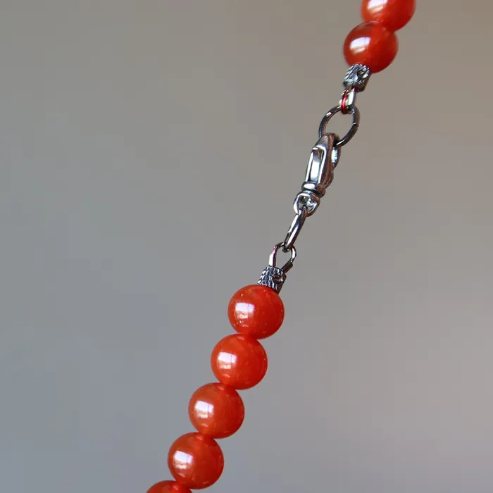 Satin Crystals Carnelian Necklace Blazing Sun Red Orange Confidence Necklaces