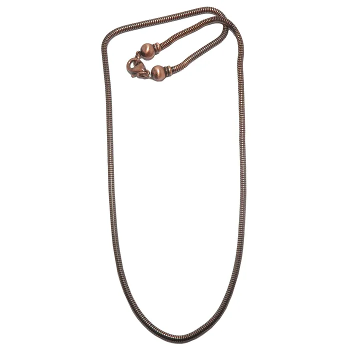 Satin Crystals Necklaces Brass Chain Necklace Antiqued Copper Thick Snake